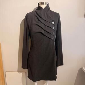 Ronen Chen Jacket Women's 8 Grey Viscose Blend Athleisure Spring Fall